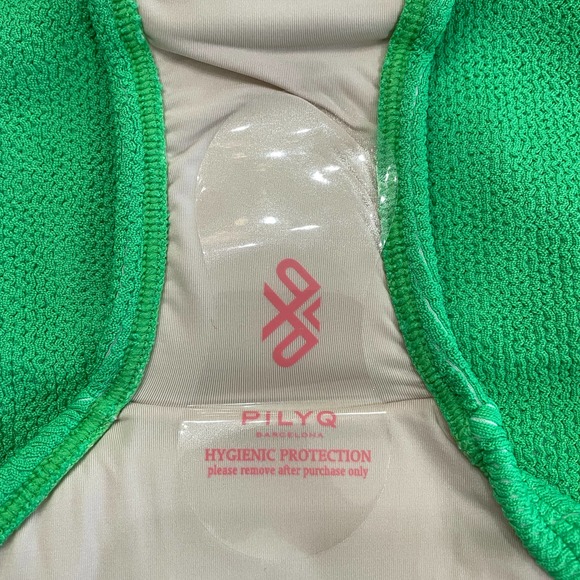 PilyQ Bikini Set Halter High Cut Bottoms Swim Full 2 piece Green Large - Picture 9 of 14